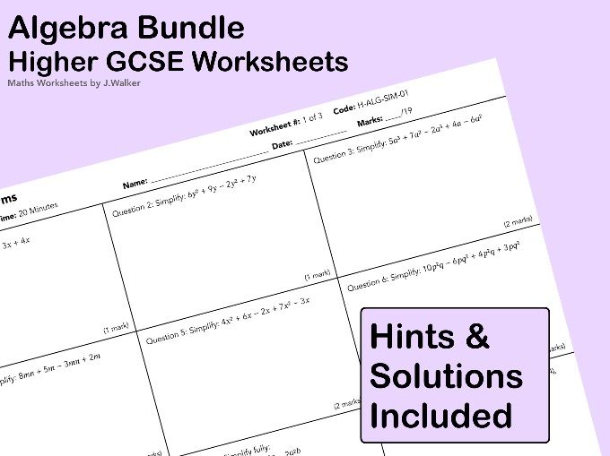 Algebra Bundle – GCSE Maths (Higher Tier)
