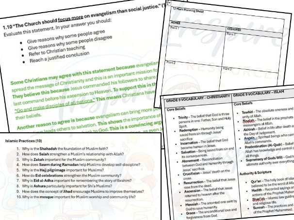 AQA A GCSE Religious Studies - Predicted Paper 1 - Stretch G7-9