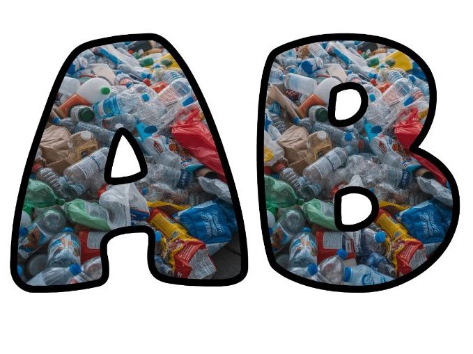 Plastic Use Environment Classroom Display | Lettering Set | Upper & Lowercase, 0-9 and Signs