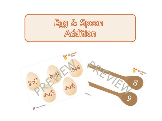 Egg & Spoon 1 Digit Addition (Crossing the tens boundary)