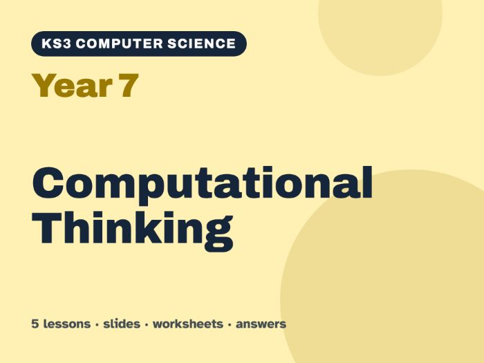 KS3 Computer Science Year 7: Computational Thinking – 5 lessons