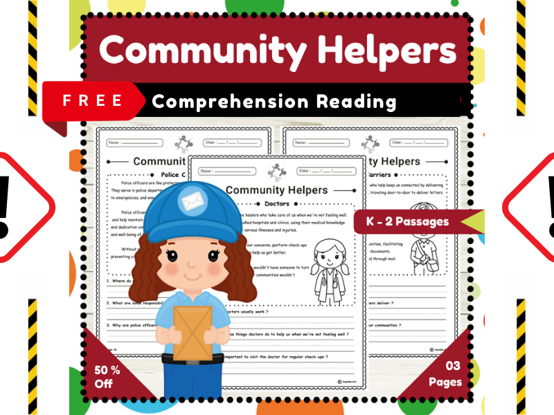 Community Helpers Comprehension Reading Passages | Free Version