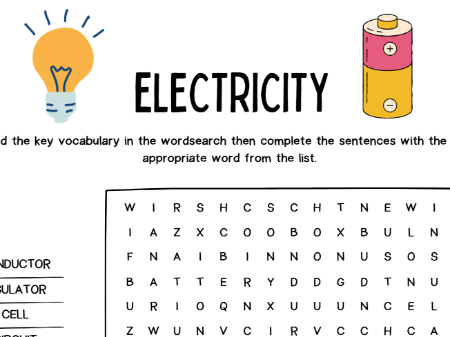 Year 4 Science Word Search and Activities - All topics