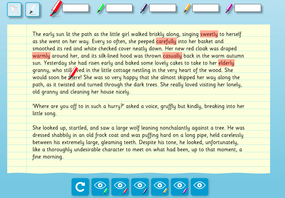 Interactive Highlighter Text Analysis - Adverbs (Text 1) - Year 6 - Interactive Highlighter Text Analysis - Adverbs (Text 1) - Year 6