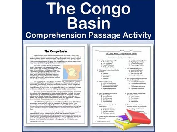 The Congo Basin - World Regions Reading Comp Passage & Activity | Editable