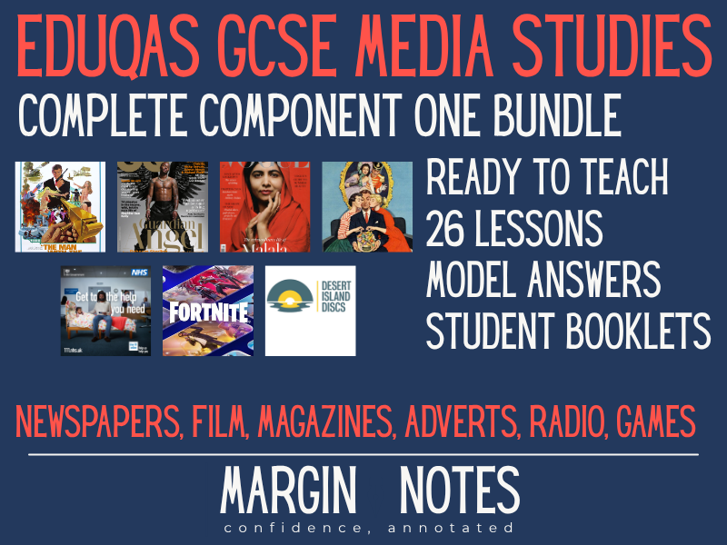 Eduqas GCSE Media Studies: COMPONENT 1 complete bundle - all 7 set product units