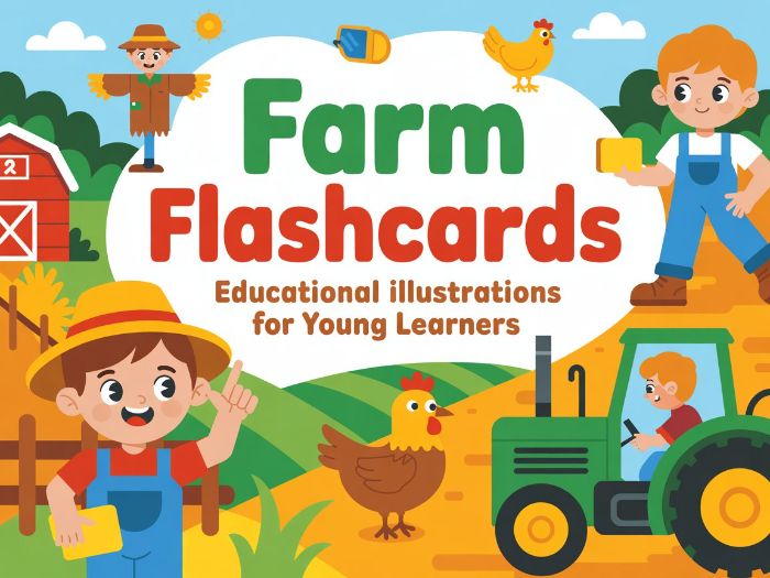 Farm Flashcards Educational Illustrations for Young Learners