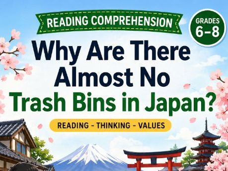Why Are There Almost No Trash Bins in Japan? Reading Comprehension Worksheet | ESL Grade 5–7