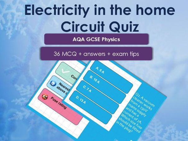 AQA GCSE Physics Electricity in the Home Quiz | 36 MCQs + Answers + Exam Tips