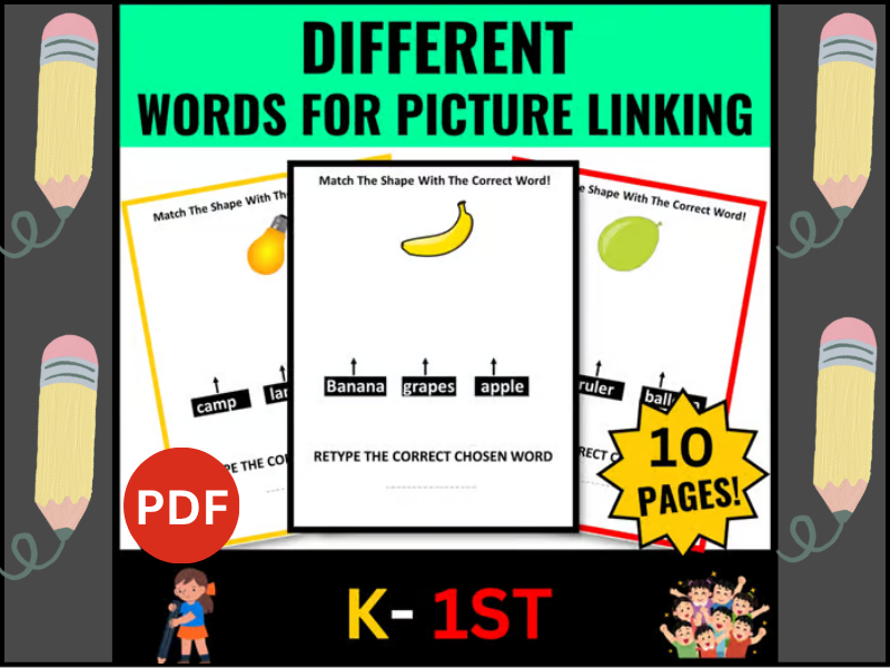 Connect Words Pictures And Write Activity