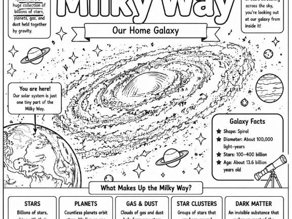 The Milky Way Colouring Fact Sheet - Space Exploration