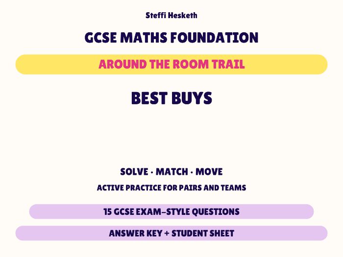 GCSE Foundation Maths Best Buys | Around the Room Trail