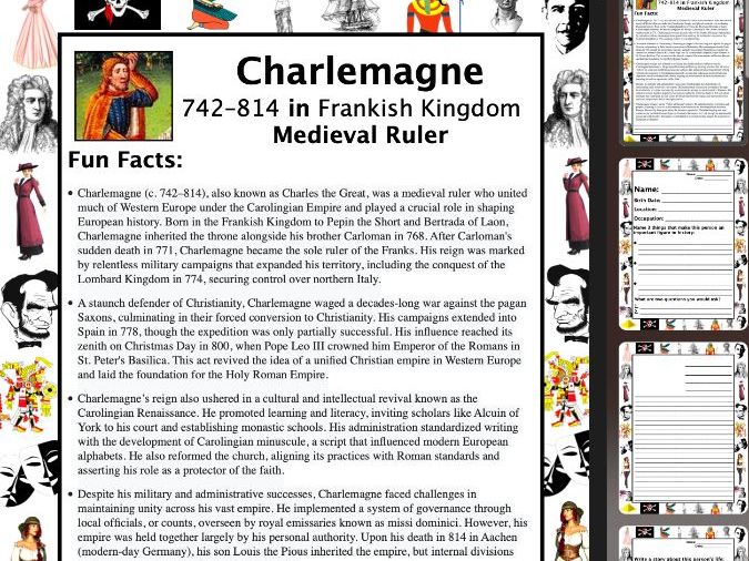 Charlemagne PACKET & ACTIVITIES, Important Historical Figures Series