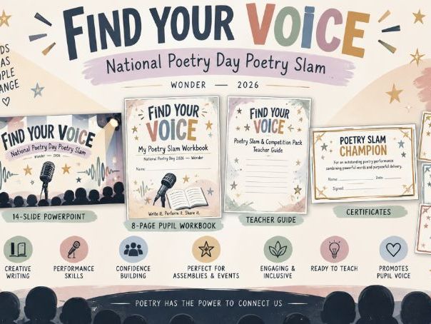 National Poetry Day 2026 | Poetry Slam & Competition Pack | KS2–KS3