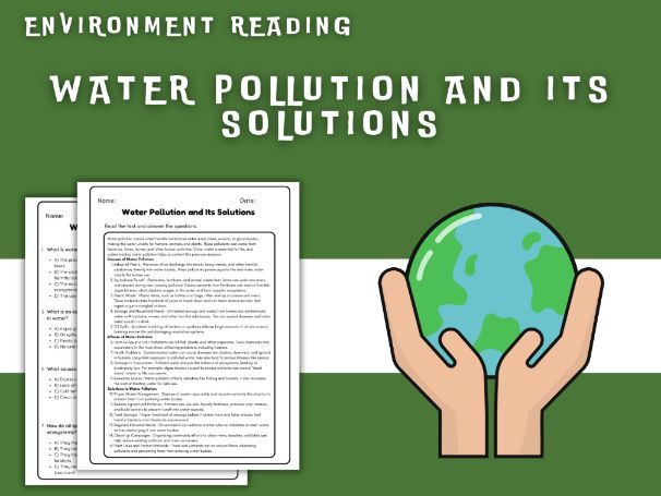 Water Pollution and Its Solutions - Environment Reading Worksheet ...