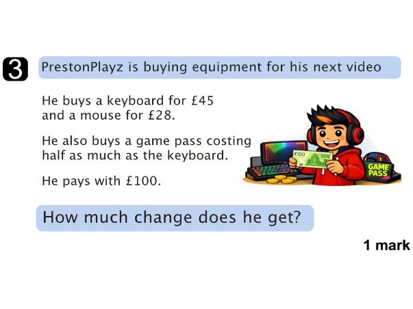 Year 6 Maths SATs Interactive & Printable Worksheet 1 - Fun Theme (Includes Bukayo Saka & MrBeast)