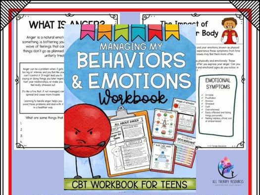 TEEN ANGER MANAGEMENT WORKSHEETS CBT