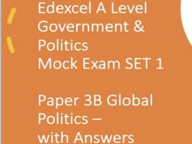 2026 predicted UNIQUE Edexcel Paper 3B Global Politics with answer SET 1