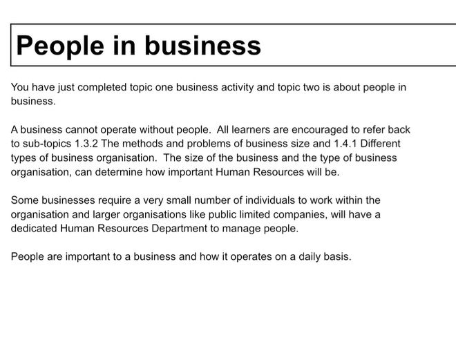 Sub-topic 2.4.1 The importance of a well-motivated workforce