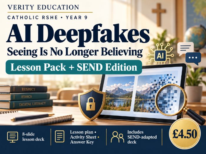 Catholic RSHE Y9: AI Deepfakes — Seeing Is No Longer Believing | Lesson