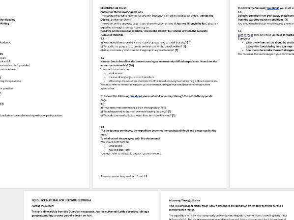 EDUQAS C2 Practice paper_ extreme environments