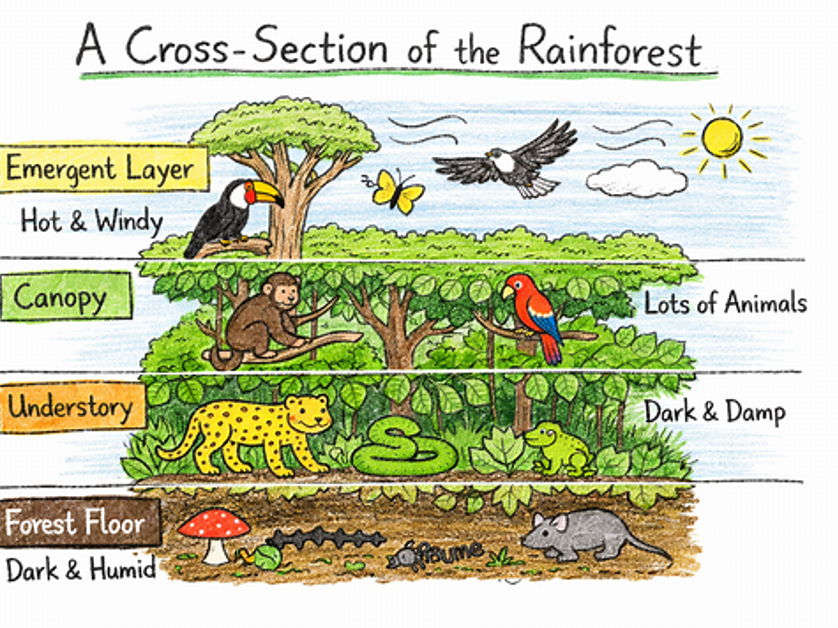 Y4 Geography - Rainforest - Lesson 3 Layers of the Rainforest
