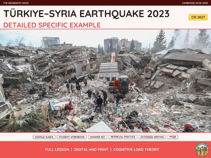 Turkey-Syria Earthquake 2023 Case Study (DSE) | IGCSE Geography 0460 | Slides & Workbook