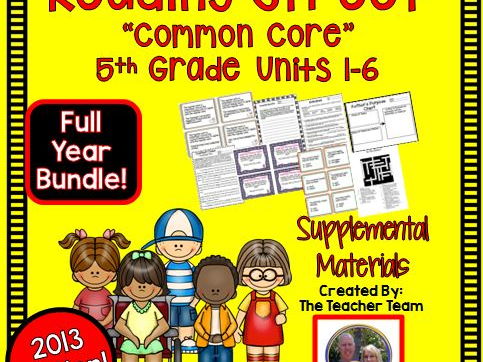 Reading Street Common Core 5th Grade Units 1-6 Full Year Bundle 2013