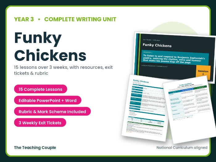 Funky Chickens | Year 3 English Unit | 15 Complete Lessons + Resources + Mark Scheme