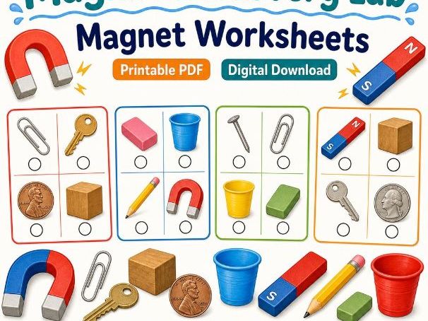 Magnet Discovery Lab | Magnet Worksheets | Printable PDF | Digital Download
