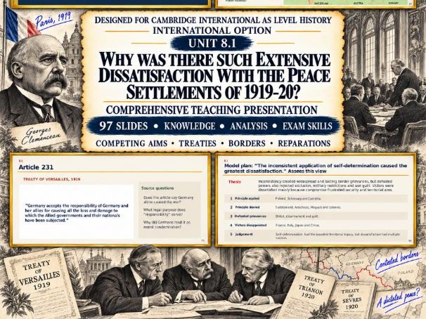 Peace Settlements of 1919–20: Dissatisfaction | Cambridge AS History 9489 | Unit 8.1