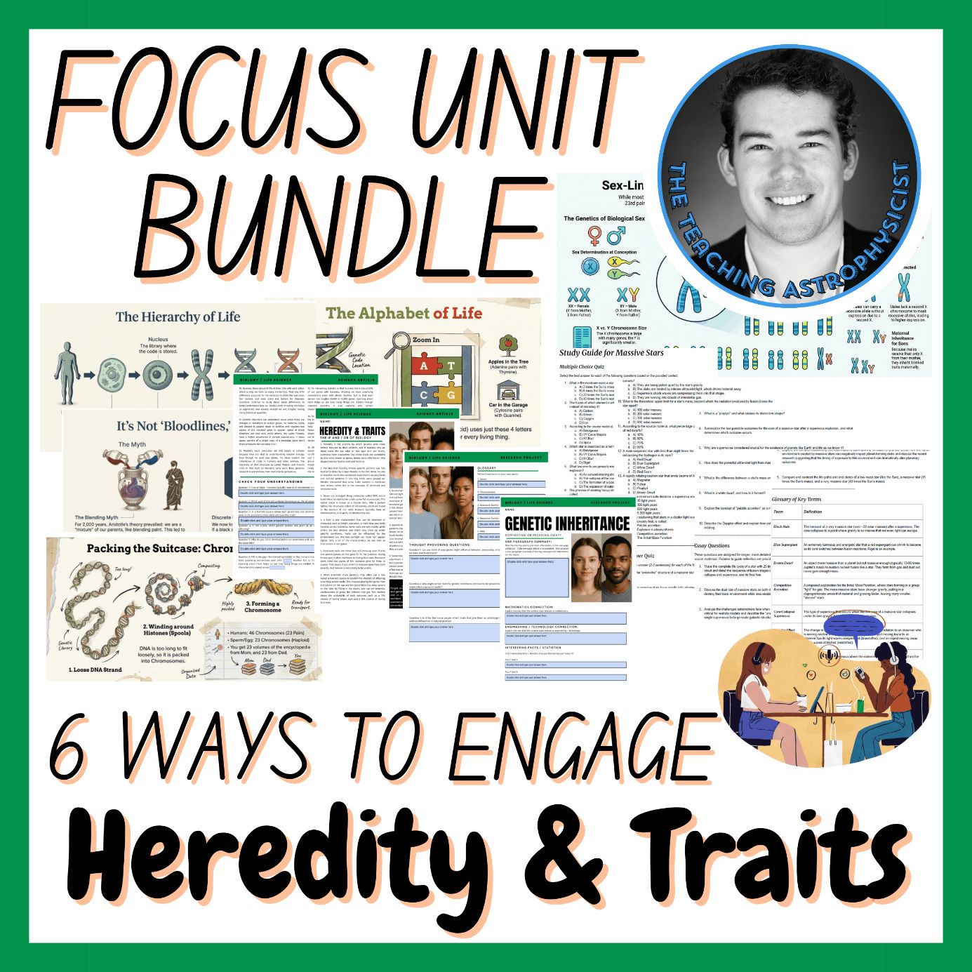 Heredity & Traits | Biology Focus Unit Bundle | 6 Resources inc. Quiz UPDATED