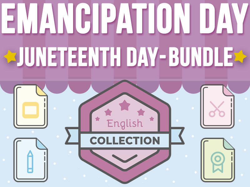 Juneteenth Emancipation Day Collection Bundle PowerPoint Worksheets & Craft 2nd-4th History