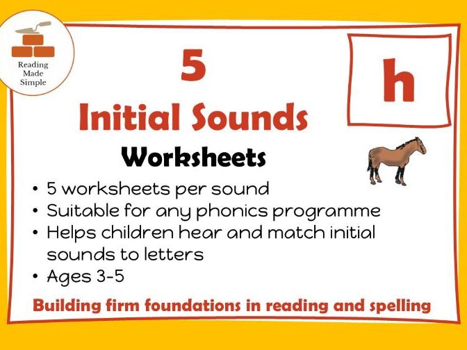 Hh Initial Sounds | 5 Worksheets