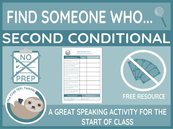 ESL Find Someone Who Activity - The Second Conditional