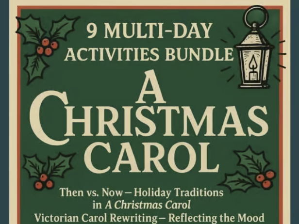 9 Multi-Day Activity Bundle for A Christmas Carol by Charles Dickens