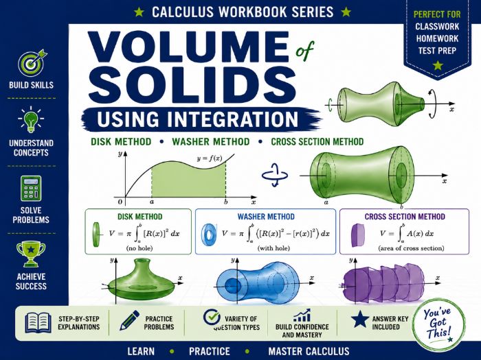 Volume of Solids by Integration Worksheets
