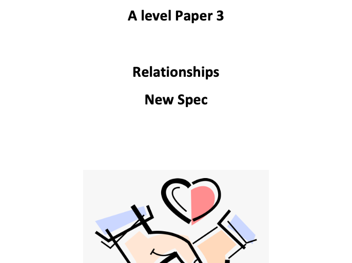 Relationships Content Booklet - AQA A Level Psychology NEW SPEC