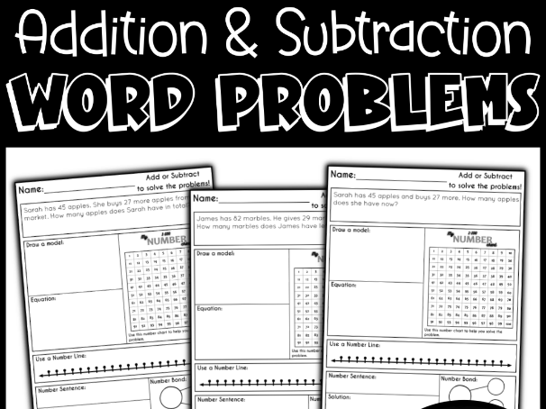 Year 2 Addition & Subtraction Word Problems to 100 | Transport, Weather, Dinosaur Maths KS1