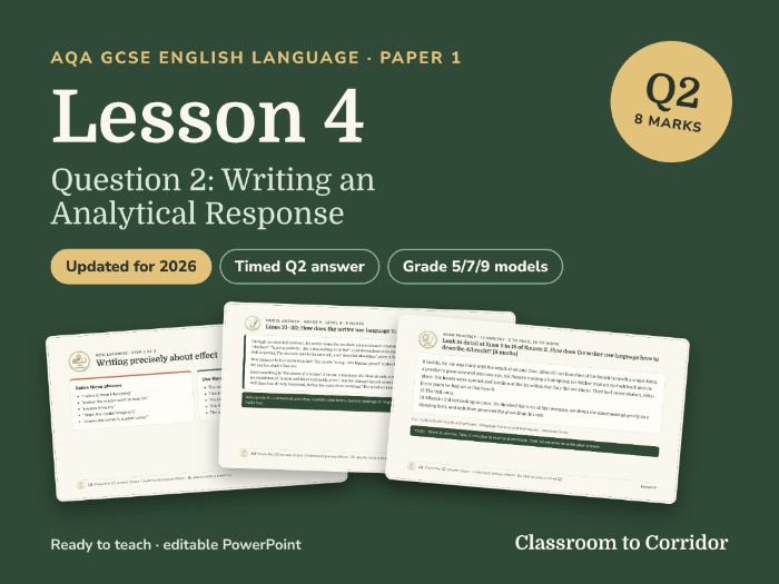 AQA GCSE English Language Paper 1 Question 2 Lesson: Writing an Analytical Response (2026)