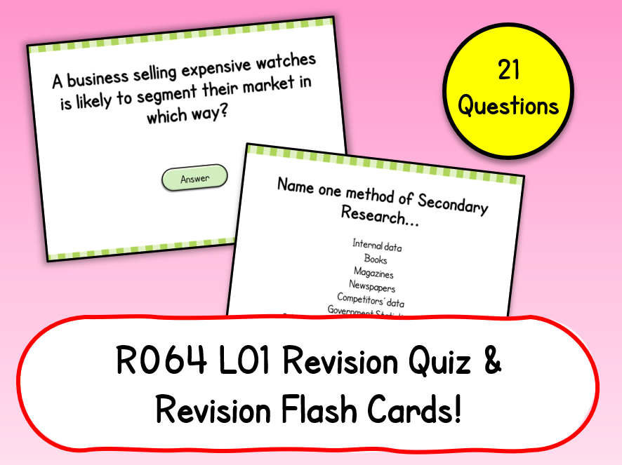 R064 Revision Quizzes and Flash Cards Bundle! Teaching Resources