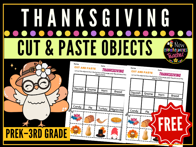 Thanksgiving Cut And Paste Worksheet