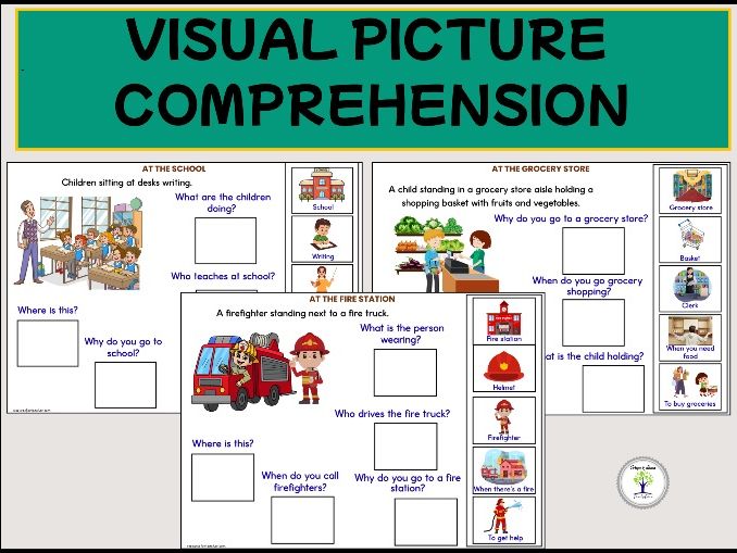 Reading Comprehension Passages with Visual Picture Choices WH Questions
