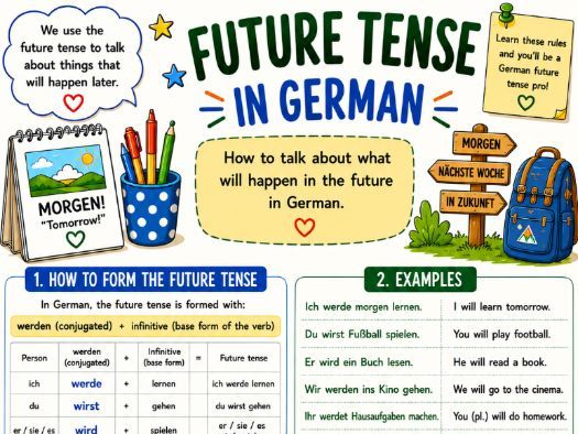 Future Tense German Grammar Sheet