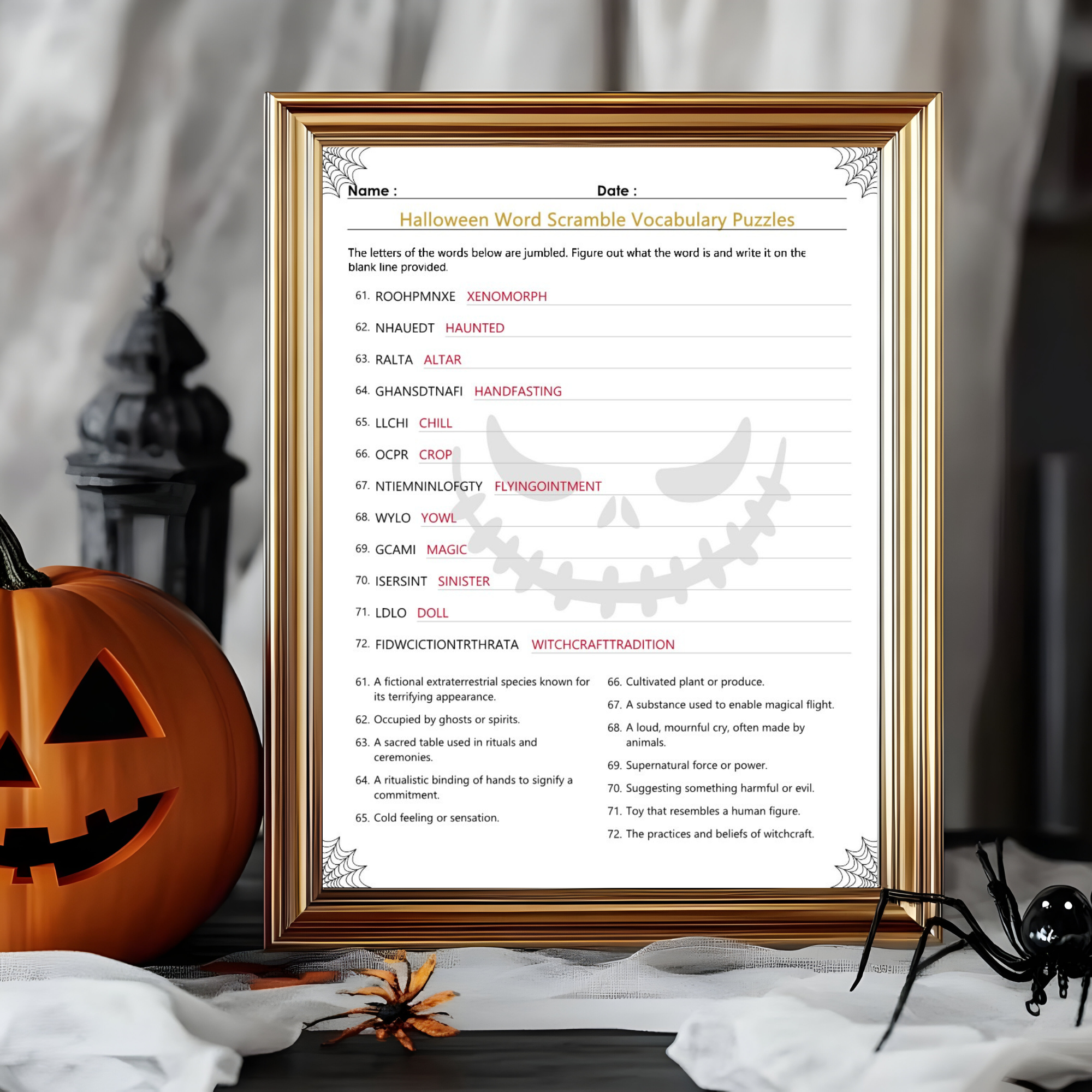 Halloween Word Scramble Puzzle Bundle 10 Worksheets Printable Spooky Halloween Word Scramble Puzzle Bundle 10 Worksheets Printable Spooky
