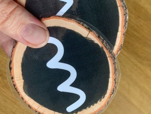 Pre-writing pattern wood slices mark making