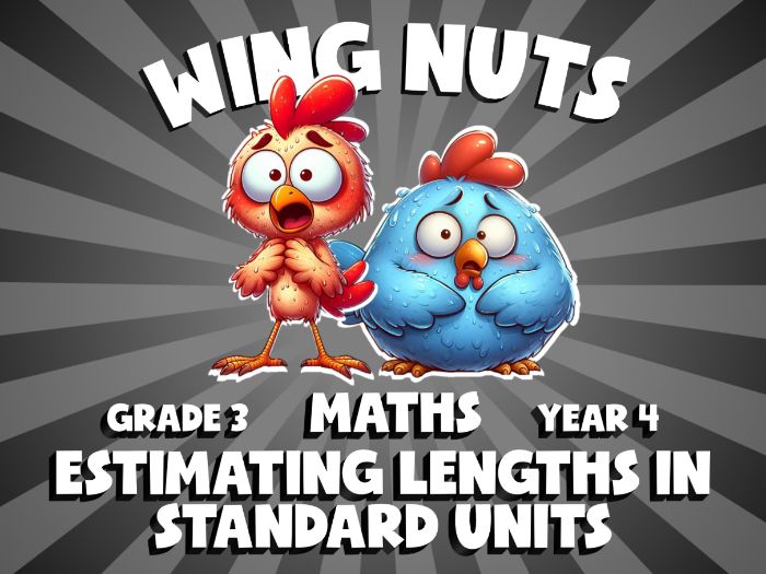 Estimating Lengths in Standard Units WING NUTS Maths Game | No-Prep Year 4 Review Activity