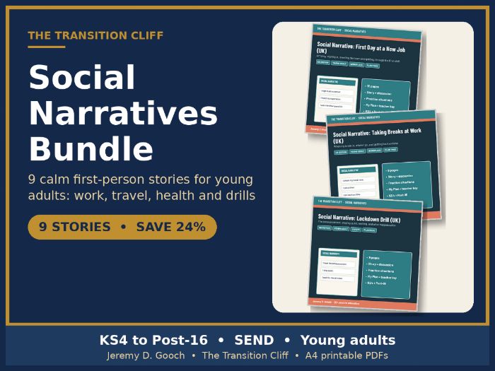 Social Narratives Bundle SEND Post-16 (UK): Work + Health, Save 24%