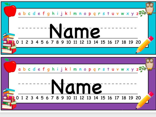 Back to School Desk Names (x4 Designs)