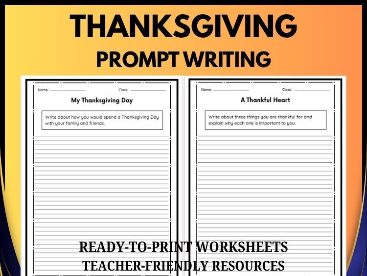 Thanksgiving Writing Prompts | 20 Creative Writing Prompts | Grades 2–8
